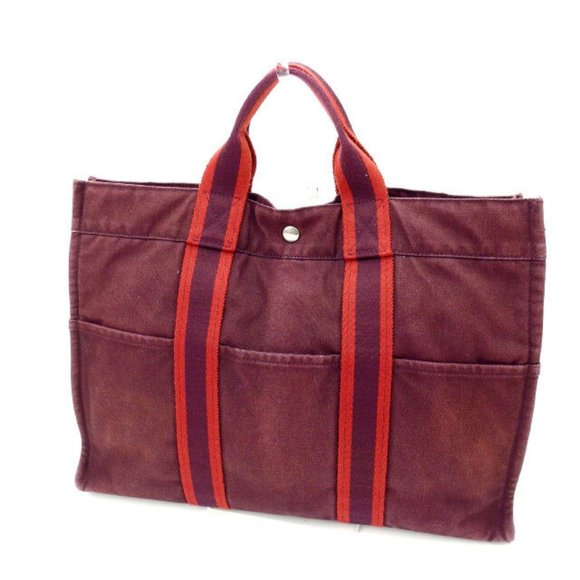 Authentic Hermes Tote bag Fourre Tout Purple Red Woman  Used - Picture 1 of 5